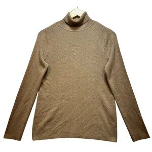 Chico's Women's Coolmax Turtleneck Pullover Sweater Knit Long Sleeve Size 1 Tan